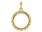 FJC Finejewelers 14 kt Yellow Gold Polished Bamboo 18.0mm Prong Coin Bezel Pendant