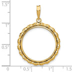 FJC Finejewelers 14 kt Yellow Gold Polished Bamboo 22.0mm Prong Coin Bezel Pendant