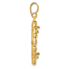 FJC Finejewelers 14 kt Yellow Gold Polished Bamboo 22.0mm Prong Coin Bezel Pendant