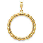 FJC Finejewelers 14 kt Yellow Gold Polished Bamboo 22.0mm Prong Coin Bezel Pendant
