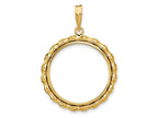 FJC Finejewelers 14 kt Yellow Gold Polished Bamboo 22.0mm Prong Coin Bezel Pendant