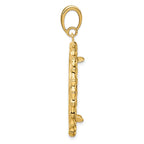 FJC Finejewelers 14 kt Yellow Gold Polished Bamboo 27.0mm Prong Coin Bezel Pendant