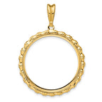 FJC Finejewelers 14 kt Yellow Gold Polished Bamboo 27.0mm Prong Coin Bezel Pendant