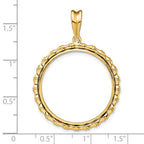 FJC Finejewelers 14 kt Yellow Gold Polished Bamboo 27.0mm Prong Coin Bezel Pendant
