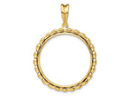 FJC Finejewelers 14 kt Yellow Gold Polished Bamboo 27.0mm Prong Coin Bezel Pendant