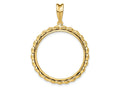 FJC Finejewelers 14 kt Yellow Gold Polished Bamboo 27.0mm Prong Coin Bezel Pendant