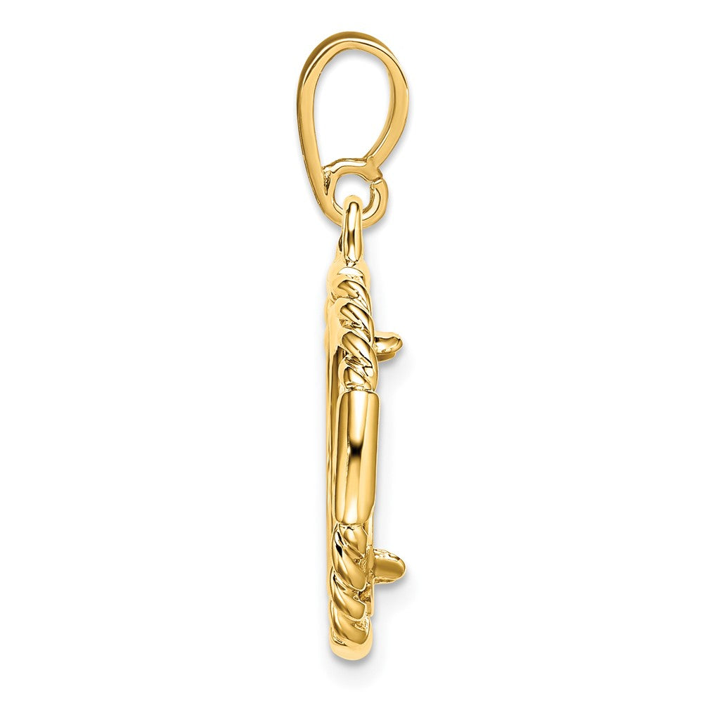 FJC Finejewelers 14 kt Yellow Gold Quadruple Twist and Bright 13mm Prong Coin Bezel Pendant