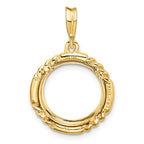 FJC Finejewelers 14 kt Yellow Gold Quadruple Twist and Bright 13mm Prong Coin Bezel Pendant
