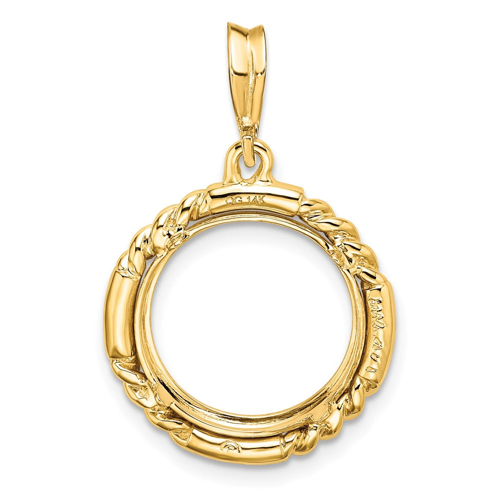 FJC Finejewelers 14 kt Yellow Gold Quadruple Twist and Bright 13mm Prong Coin Bezel Pendant