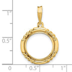 FJC Finejewelers 14 kt Yellow Gold Quadruple Twist and Bright 13mm Prong Coin Bezel Pendant