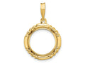 FJC Finejewelers 14 kt Yellow Gold Quadruple Twist and Bright 13mm Prong Coin Bezel Pendant