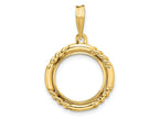 FJC Finejewelers 14 kt Yellow Gold Quadruple Twist and Bright 13mm Prong Coin Bezel Pendant