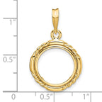 FJC Finejewelers 14 kt Yellow Gold Quadruple Twist and Bright 14mm Prong Coin Bezel Pendant