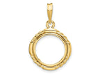 FJC Finejewelers 14 kt Yellow Gold Quadruple Twist and Bright 14mm Prong Coin Bezel Pendant