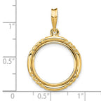 FJC Finejewelers 14 kt Yellow Gold Quadruple Twist and Bright 16.5mm Prong Coin Bezel Pendant