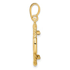FJC Finejewelers 14 kt Yellow Gold Quadruple Twist and Bright 16.5mm Prong Coin Bezel Pendant