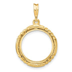 FJC Finejewelers 14 kt Yellow Gold Quadruple Twist and Bright 16.5mm Prong Coin Bezel Pendant