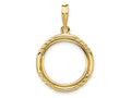 FJC Finejewelers 14 kt Yellow Gold Quadruple Twist and Bright 16.5mm Prong Coin Bezel Pendant