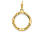 FJC Finejewelers 14 kt Yellow Gold Quadruple Twist and Bright 16.5mm Prong Coin Bezel Pendant