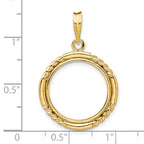 FJC Finejewelers 14 kt Yellow Gold Quadruple Twist and Bright 17.8mm Prong Coin Bezel Pendant
