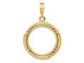 FJC Finejewelers 14 kt Yellow Gold Quadruple Twist and Bright 17.8mm Prong Coin Bezel Pendant