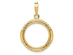 FJC Finejewelers 14 kt Yellow Gold Quadruple Twist and Bright 17.8mm Prong Coin Bezel Pendant