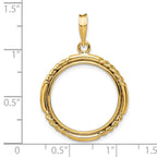 FJC Finejewelers 14 kt Yellow Gold Quadruple Twist and Bright 20mm Prong Coin Bezel Pendant