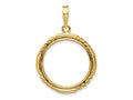 FJC Finejewelers 14 kt Yellow Gold Quadruple Twist and Bright 20mm Prong Coin Bezel Pendant