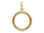 FJC Finejewelers 14 kt Yellow Gold Quadruple Twist and Bright 20mm Prong Coin Bezel Pendant