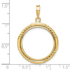 FJC Finejewelers 14 kt Yellow Gold Quadruple Twist and Bright 21.6mm Prong Coin Bezel Pendant