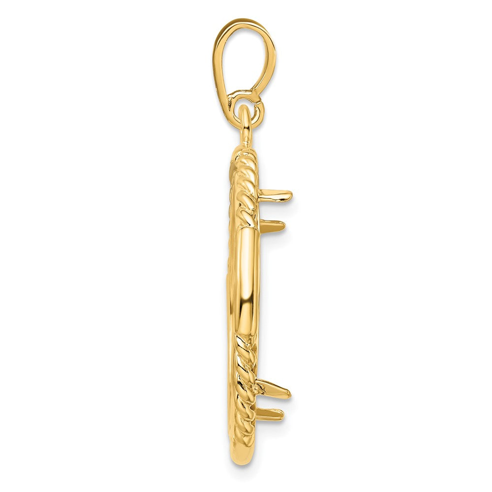 FJC Finejewelers 14 kt Yellow Gold Quadruple Twist and Bright 21.6mm Prong Coin Bezel Pendant
