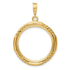 FJC Finejewelers 14 kt Yellow Gold Quadruple Twist and Bright 21.6mm Prong Coin Bezel Pendant