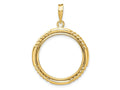 FJC Finejewelers 14 kt Yellow Gold Quadruple Twist and Bright 21.6mm Prong Coin Bezel Pendant