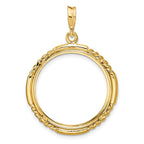 FJC Finejewelers 14 kt Yellow Gold Quadruple Twist and Bright 22mm Prong Coin Bezel Pendant