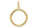 FJC Finejewelers 14 kt Yellow Gold Quadruple Twist and Bright 22mm Prong Coin Bezel Pendant