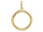 FJC Finejewelers 14 kt Yellow Gold Quadruple Twist and Bright 22mm Prong Coin Bezel Pendant