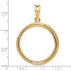 FJC Finejewelers 14 kt Yellow Gold Quadruple Twist and Bright 27mm Prong Coin Bezel Pendant