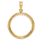 FJC Finejewelers 14 kt Yellow Gold Quadruple Twist and Bright 27mm Prong Coin Bezel Pendant