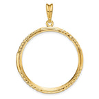 FJC Finejewelers 14 kt Yellow Gold Quadruple Twist and Bright 32mm Prong Coin Bezel Pendant