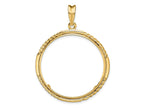 FJC Finejewelers 14 kt Yellow Gold Quadruple Twist and Bright 32mm Prong Coin Bezel Pendant
