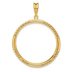 FJC Finejewelers 14 kt Yellow Gold Quadruple Twist and Bright 32.7mm Prong Coin Bezel Pendant