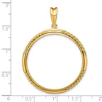 FJC Finejewelers 14 kt Yellow Gold Quadruple Twist and Bright 32.7mm Prong Coin Bezel Pendant