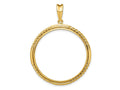 FJC Finejewelers 14 kt Yellow Gold Quadruple Twist and Bright 32.7mm Prong Coin Bezel Pendant