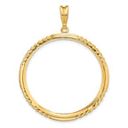 FJC Finejewelers 14 kt Yellow Gold Quadruple Twist and Bright 34.2mm Prong Coin Bezel Pendant