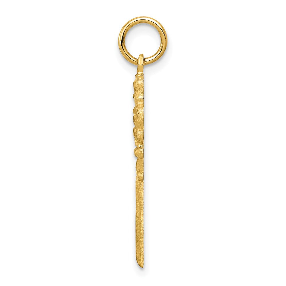 FJC Finejewelers 14 kt Yellow Gold Polished Fancy Edge Key Charm 31 x 10 mm