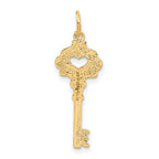 FJC Finejewelers 14 kt Yellow Gold Polished Fancy Edge Key Charm 31 x 10 mm