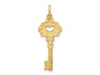 FJC Finejewelers 14 kt Yellow Gold Polished Fancy Edge Key Charm 31 x 10 mm
