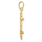 FJC Finejewelers 14 kt Yellow Gold Polished Curved Scroll 17.8mm Prong Coin Bezel Pendant