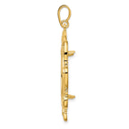 FJC Finejewelers 14 kt Yellow Gold Polished Curved Scroll 22.0mm Prong Coin Bezel Pendant