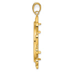 FJC Finejewelers 14 kt Yellow Gold Polished Curved Scroll 32.7mm Prong Coin Bezel Pendant